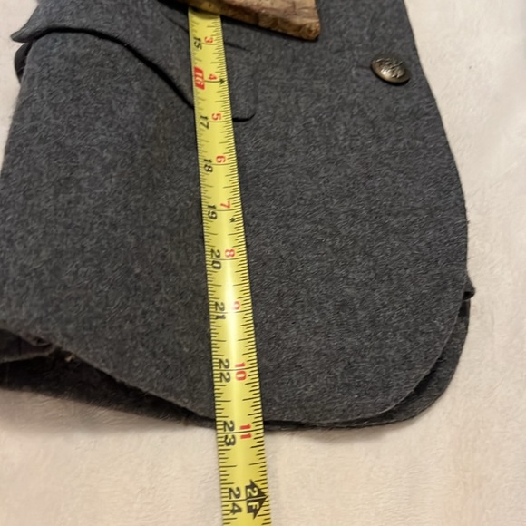 Hive & Honey Gray Wool Blend Velvet Trim Vintage Blazer Sz S - Picture 8 of 15